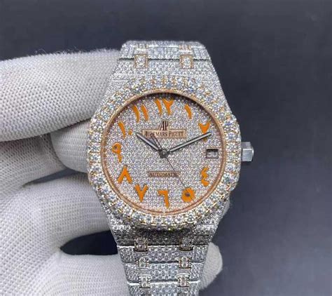 ap watch replica iced out|moissanite ap watch.